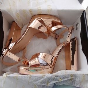 Rose gold heels platform